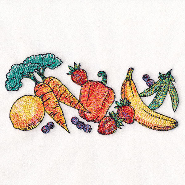 Color Theory Veggie & Fruit Border