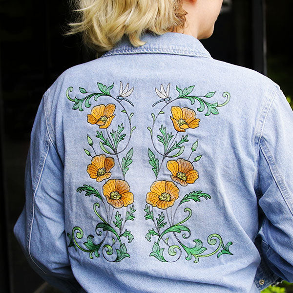 Dragonfly & Poppy Half Frame