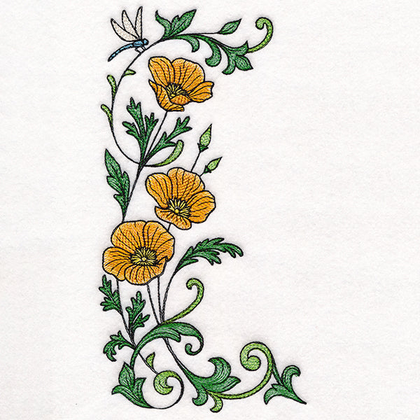 Dragonfly & Poppy Half Frame