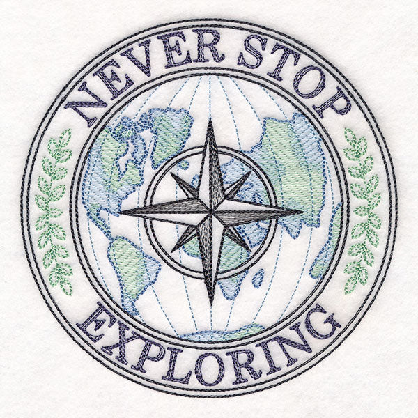 Never Stop Exploring Stamp