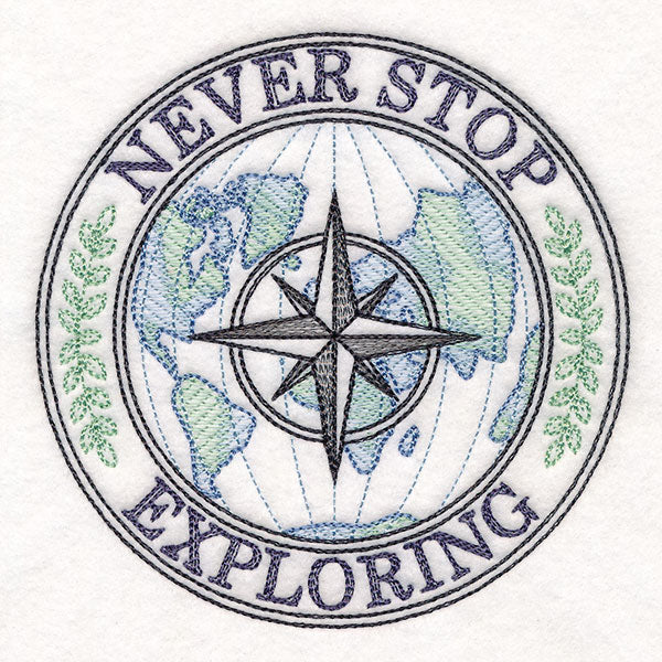 Never Stop Exploring Stamp