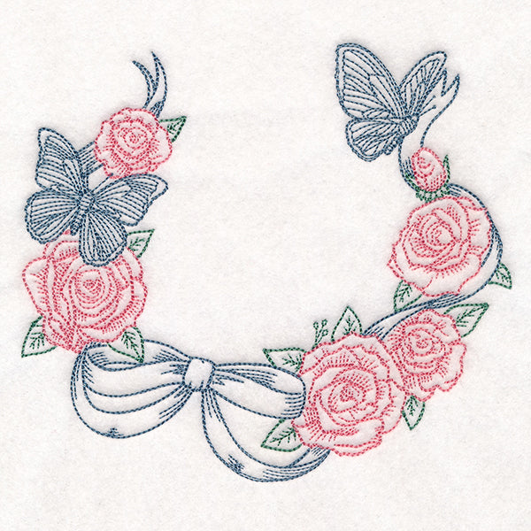 Butterfly and Roses Wreath