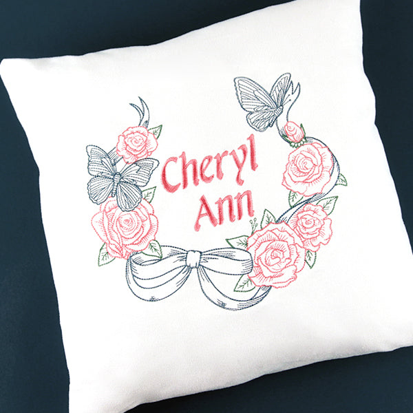 Butterfly and Roses Wreath