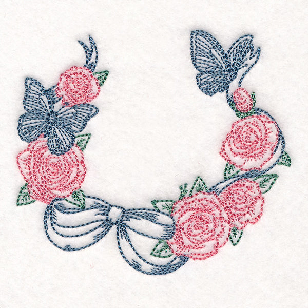 Butterfly and Roses Wreath