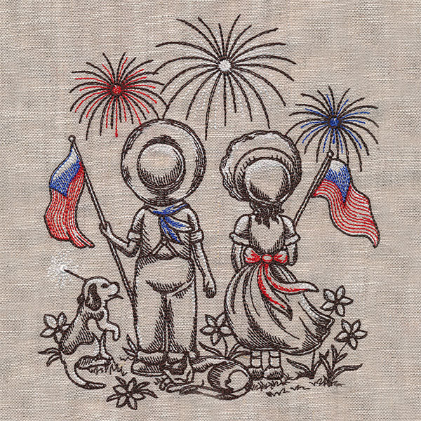 Americana Sunbonnet Sue & Fisherman Fred