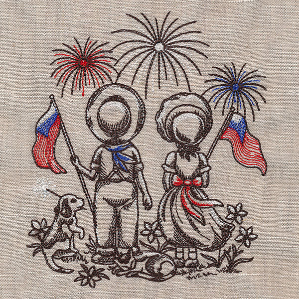 Americana Sunbonnet Sue & Fisherman Fred