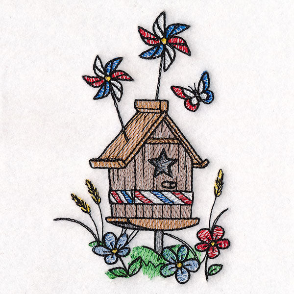 Americana Birdhouse Block Party Border 1