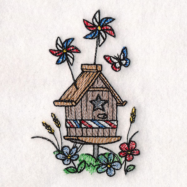 Americana Birdhouse Block Party Border 1