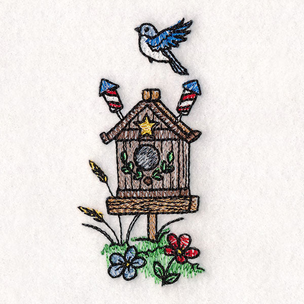 Americana Birdhouse Block Party Border 4