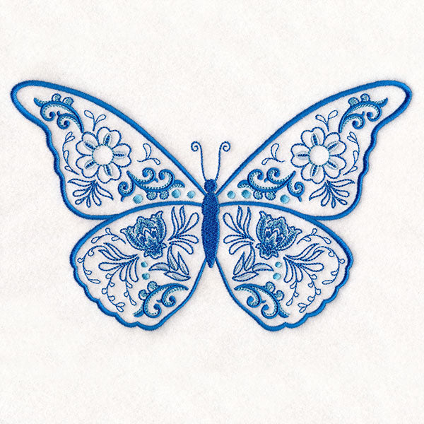 Delft Blue Doodle Butterfly