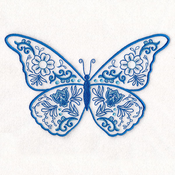 Delft Blue Doodle Butterfly