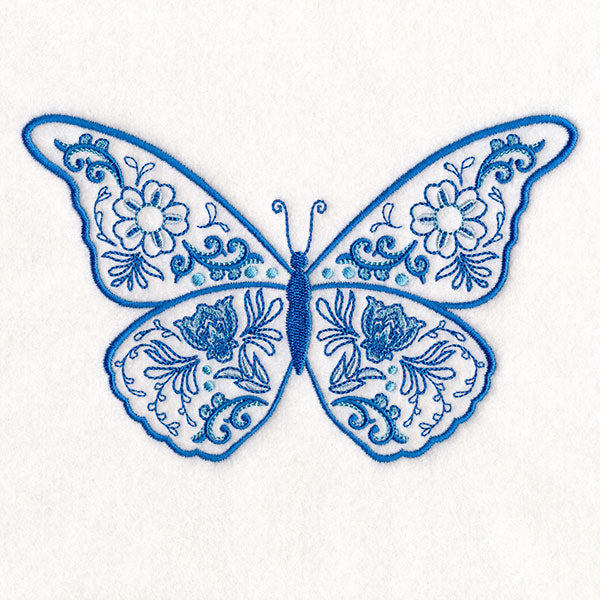 Delft Blue Doodle Butterfly