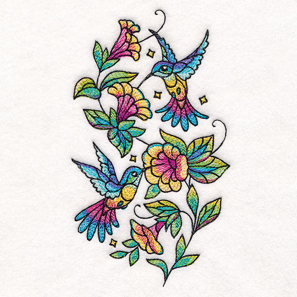 Color Theory Hummingbirds and Blooms