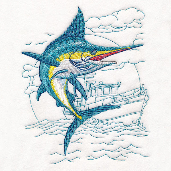 Marlin with Fishing Boat Echo