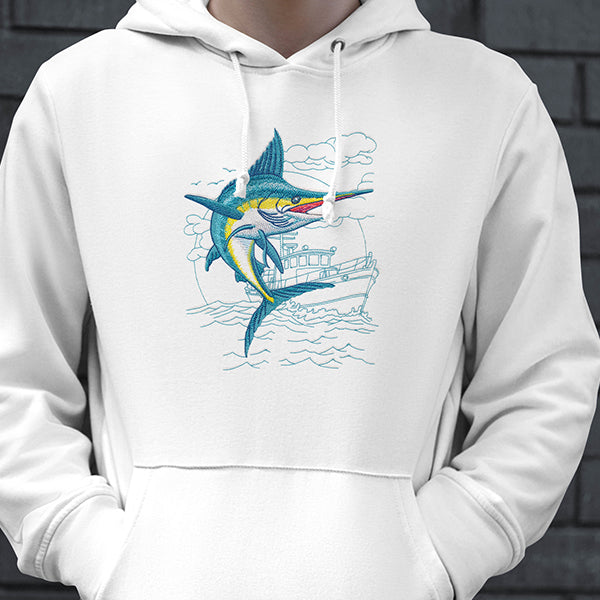 Marlin with Fishing Boat Echo