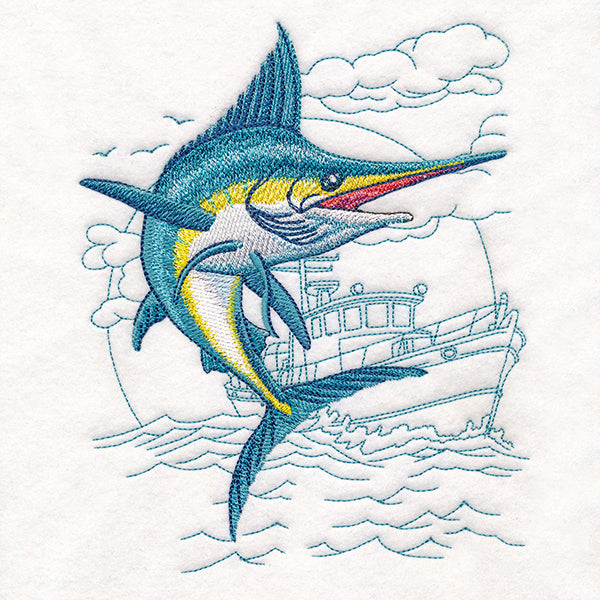 Marlin with Fishing Boat Echo