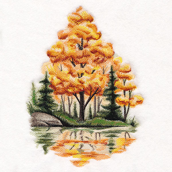 Lakeside Autumn Scene
