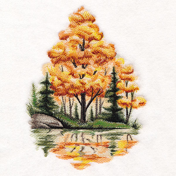 Lakeside Autumn Scene