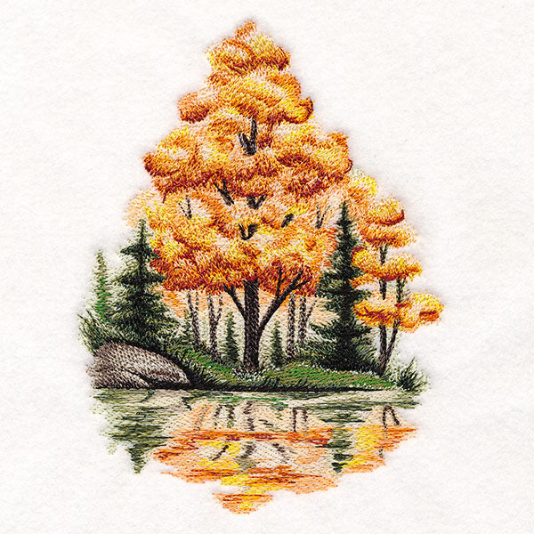 Lakeside Autumn Scene