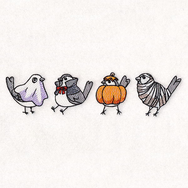 Halloween Chickadee Border