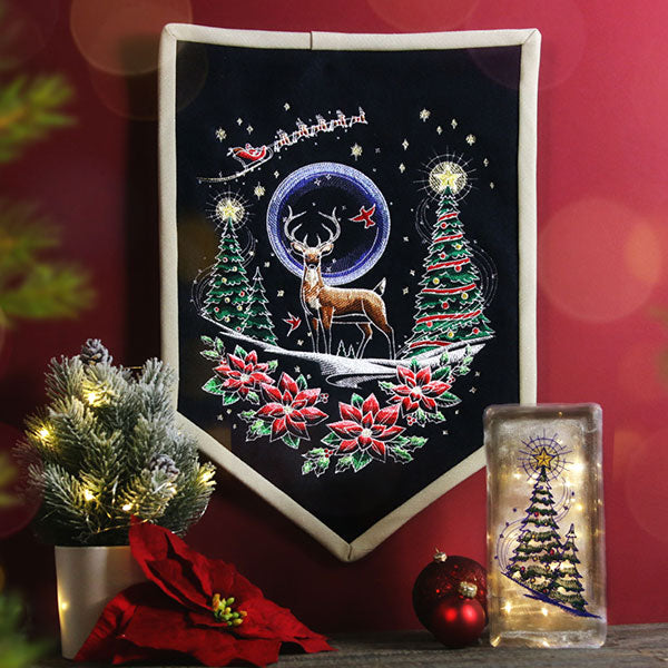 Santa's Flight Through A Midnight Christmas Garden