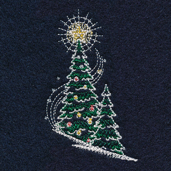 Midnight Christmas Garden - Two Christmas Trees