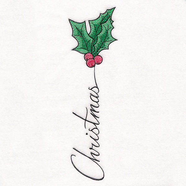 Scripted Christmas Holly & Berries