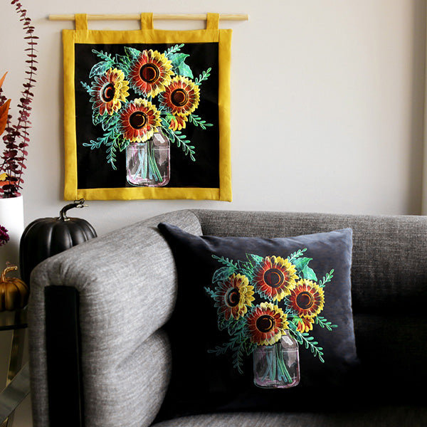 Four Panel Sunflower Bouquet - Top Left