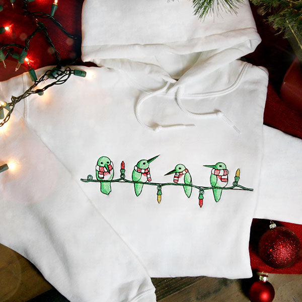 Christmas Lights Hummingbirds Border