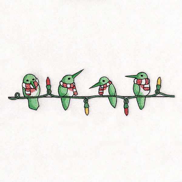 Christmas Lights Hummingbirds Border