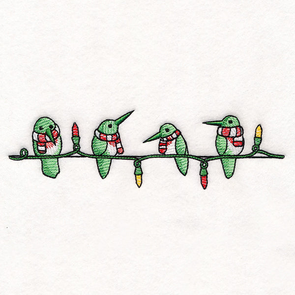 Christmas Lights Hummingbirds Border