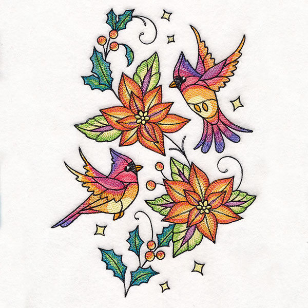 Color Theory Cardinals at Christmas