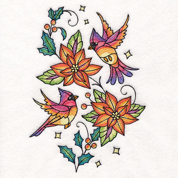 Color Theory Cardinals at Christmas