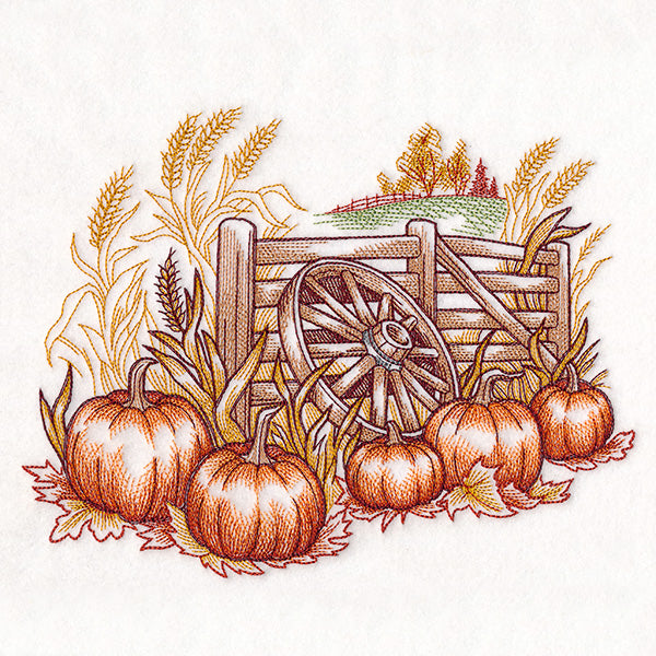 Countryside Harvest Scene