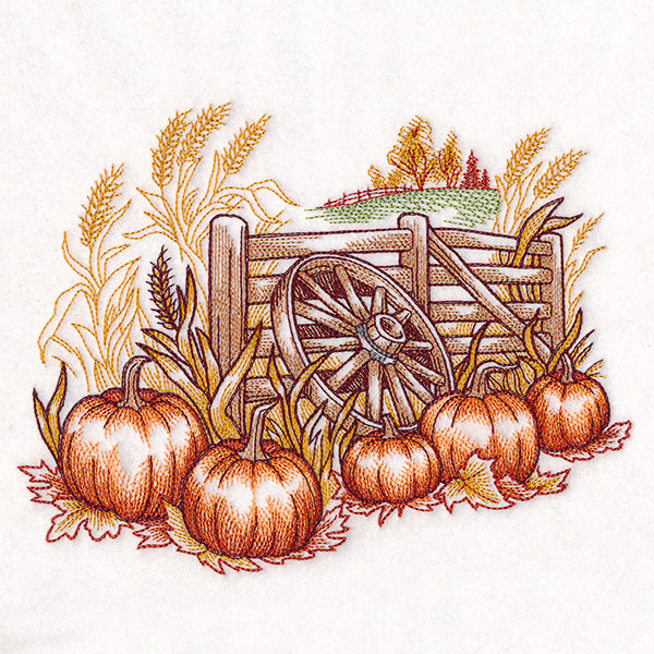 Countryside Harvest Scene