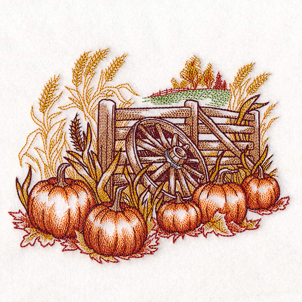 Countryside Harvest Scene