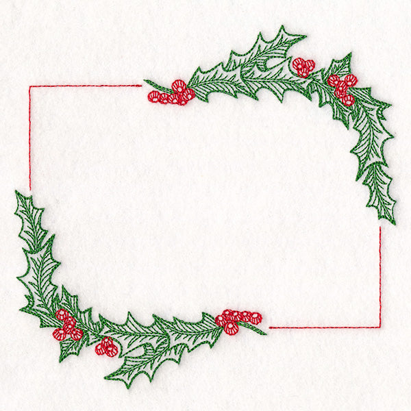 Christmas Quilt Labels - Holly & Berries Etching