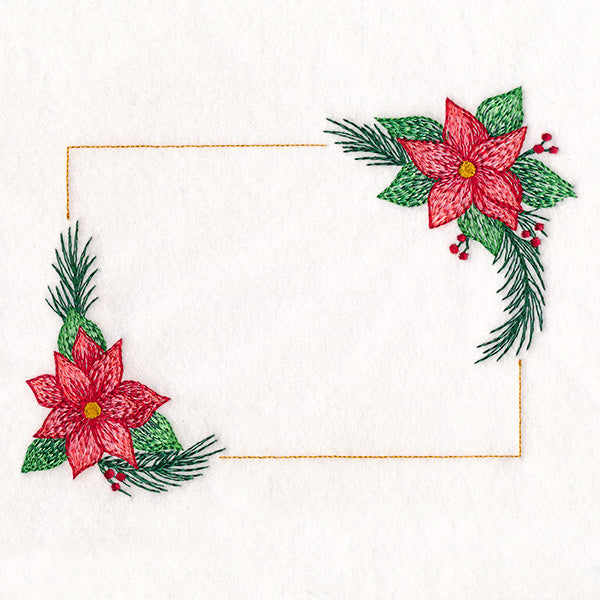 Christmas Quilt Labels - Poinsettias