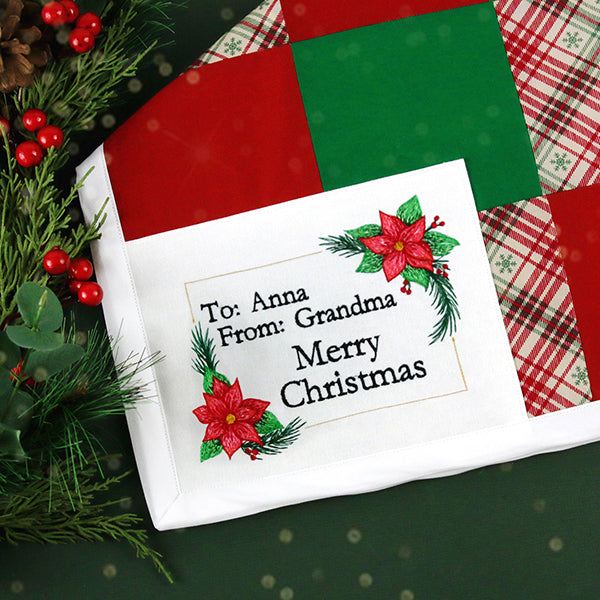 Christmas Quilt Labels - Poinsettias