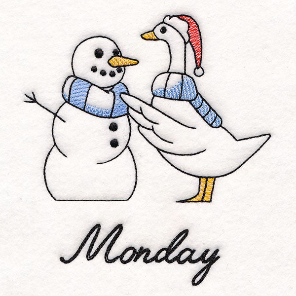 Goose Building a Snowman on Monday