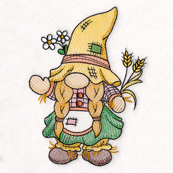 Autumn Scarecrow Gnome - Female