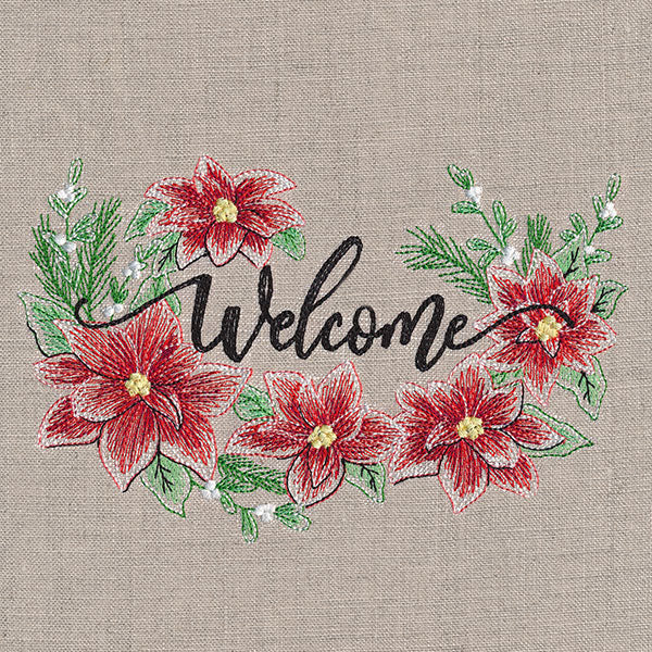 Welcome with Christmas Poinsettias