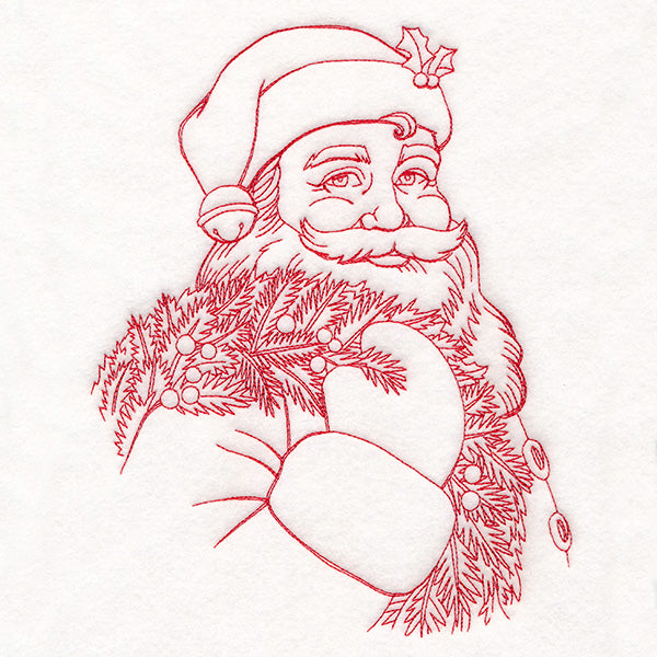 Classic Christmas Santa Etching