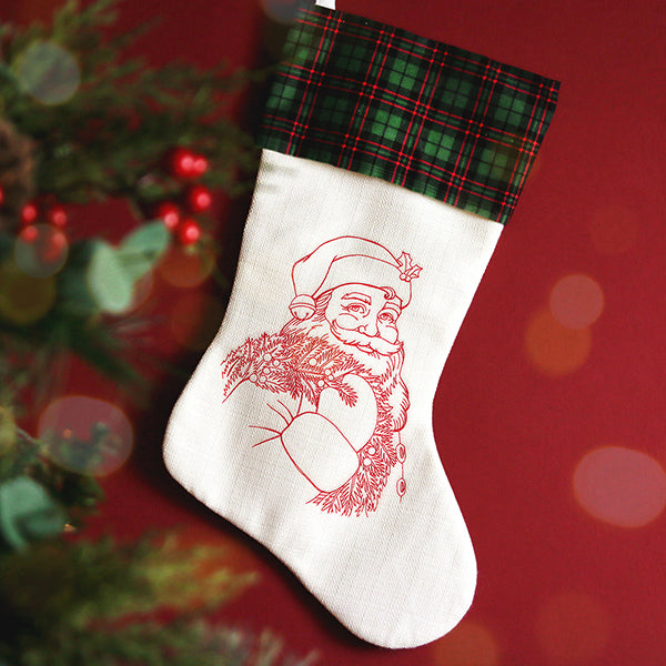 Classic Christmas Santa Etching