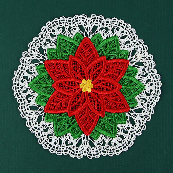 Poinsettia Doily (Battenburg Lace)