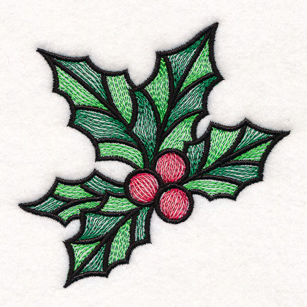 Stained Glass Christmas Accents - Holly & Berries