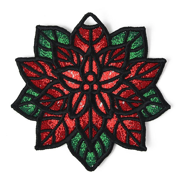 Christmas Charms Ornament - Poinsettia (Lace)
