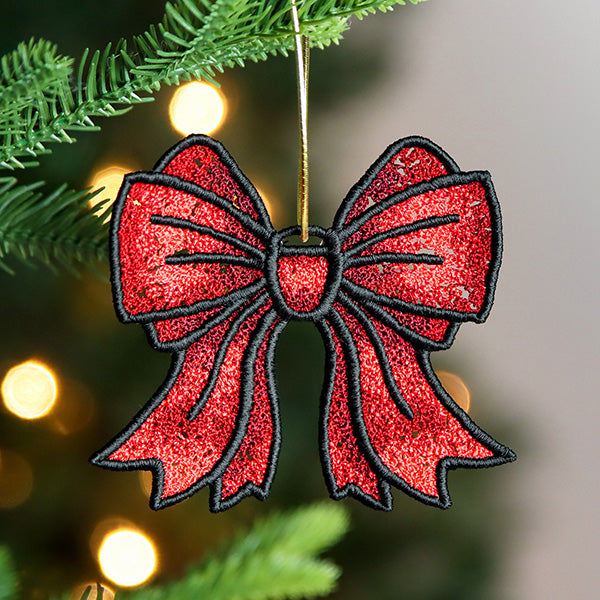 Christmas Charms Ornament - Bow (Lace)