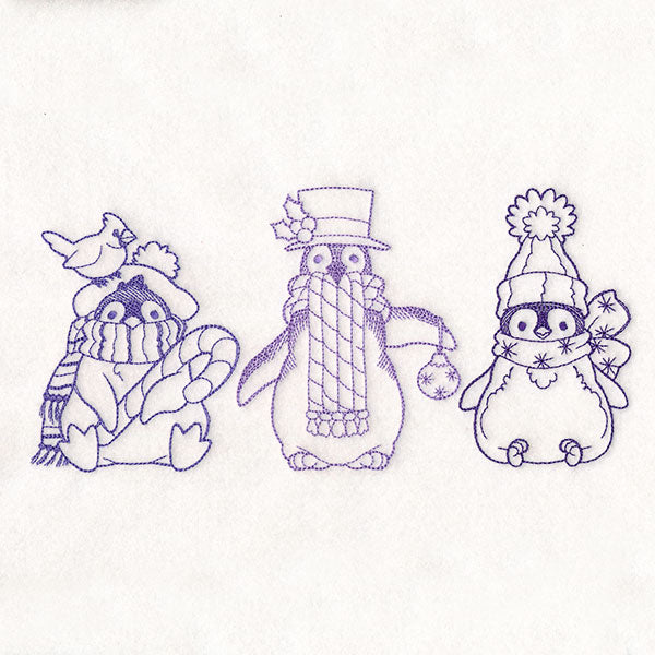 Storybook Christmas Characters - Penguins