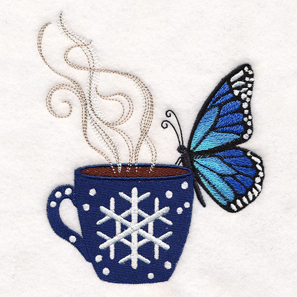 Winter Coffee Break Blue Morpho Butterfly